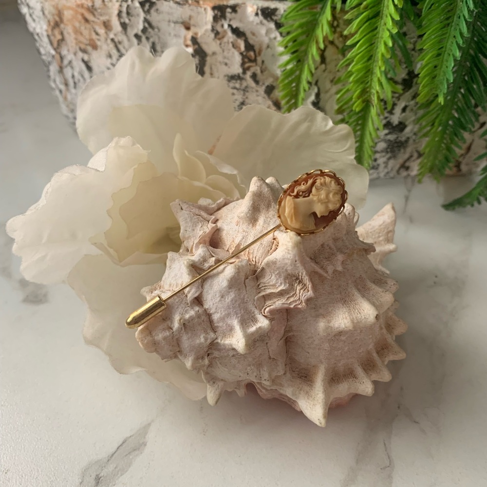 Vintage Cameo stick brooch.